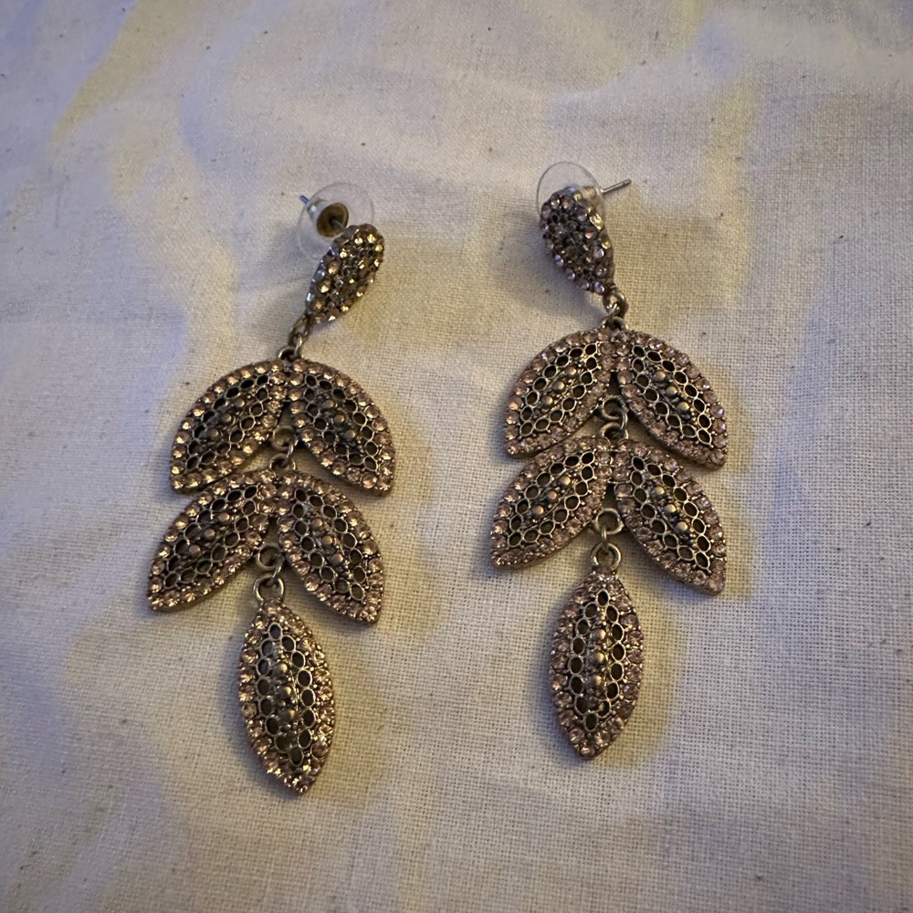 Fall Copper Leaf Statement Earrings - image 2